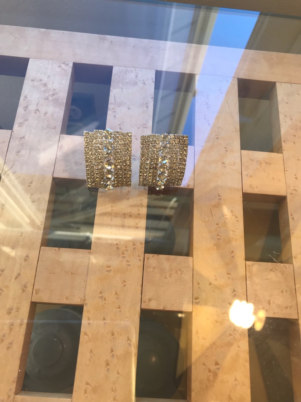 Silver Crystal Pavé Clip-On Earrings